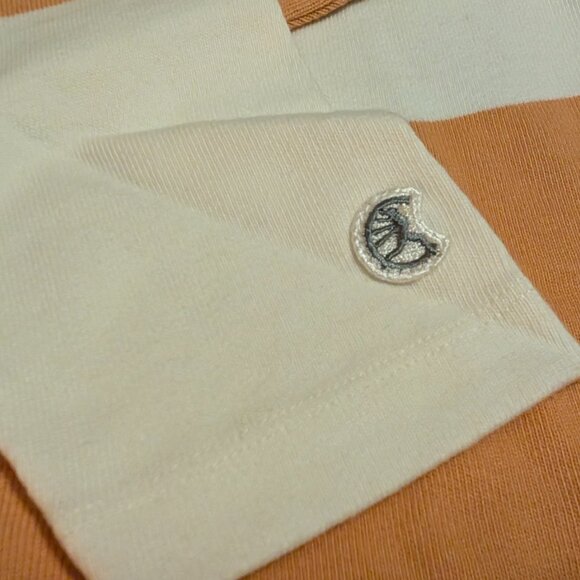 Todd Snyder X Champion -  Long Sleeve Engineered Stripe Tee in Antique White - Picture 2 of 5